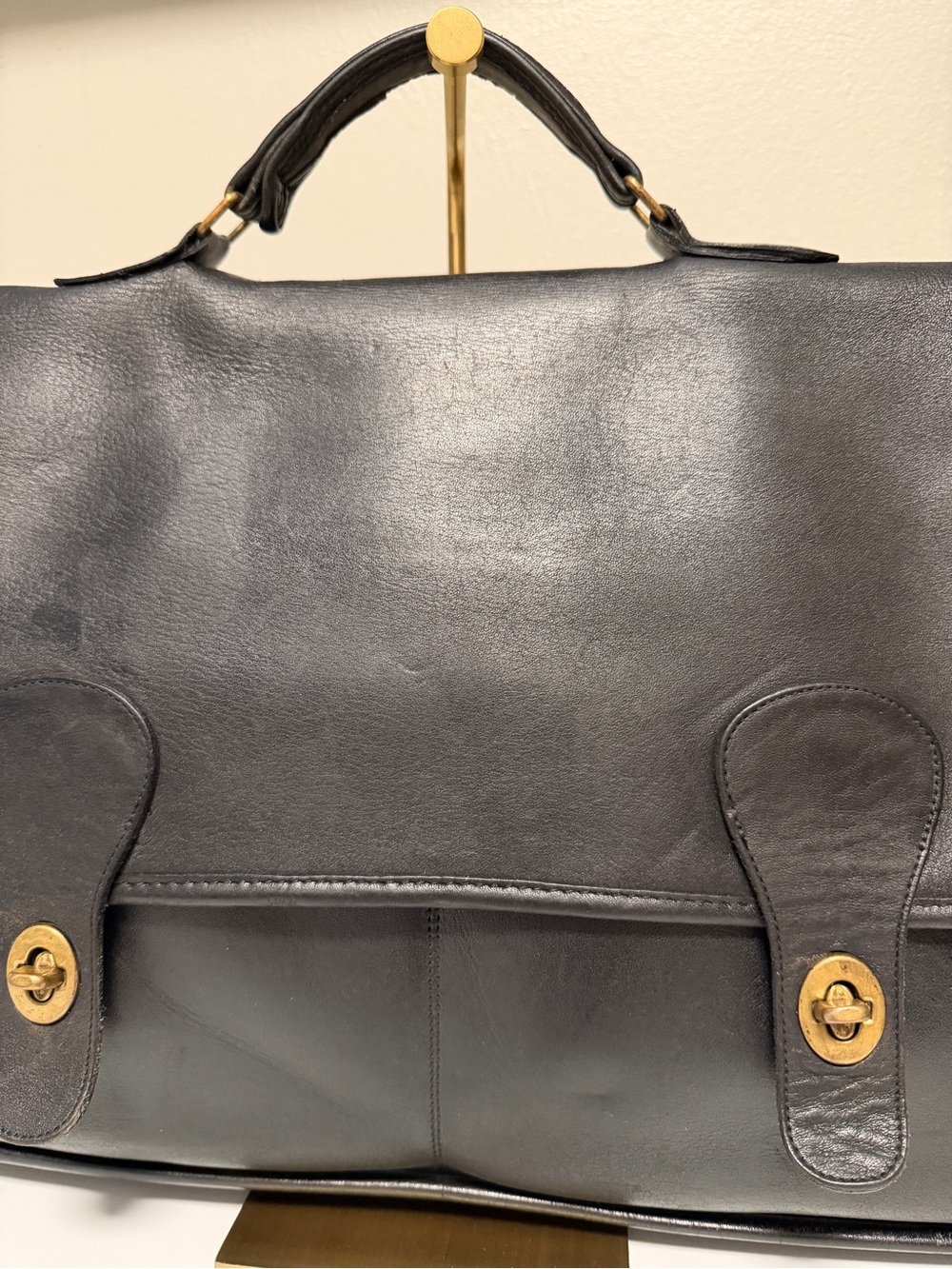 Vintage Coac Leather Briefcase with 2 Front Pocket - Picture 3 of 16
